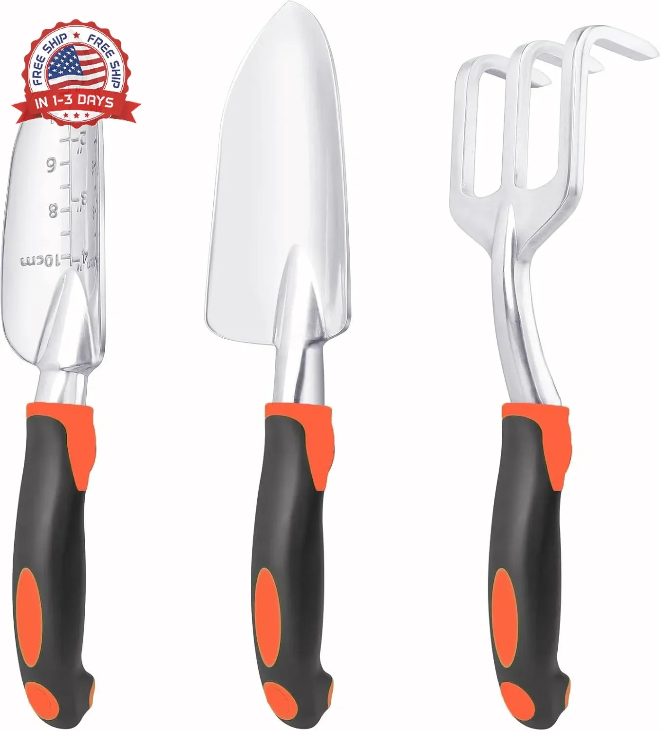 Garden Tools Set, 3 Pack Heavy Duty Gardening Tools Set Include Garden Shovel, T