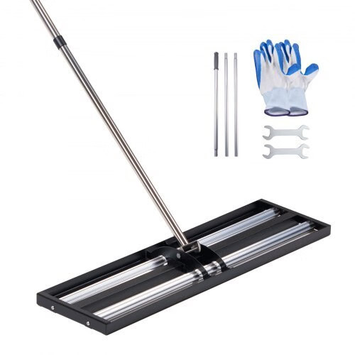 Updated Lawn Leveling Rake with Roller, 30″ x 10″ Stainless Steel Lawn Leveler w