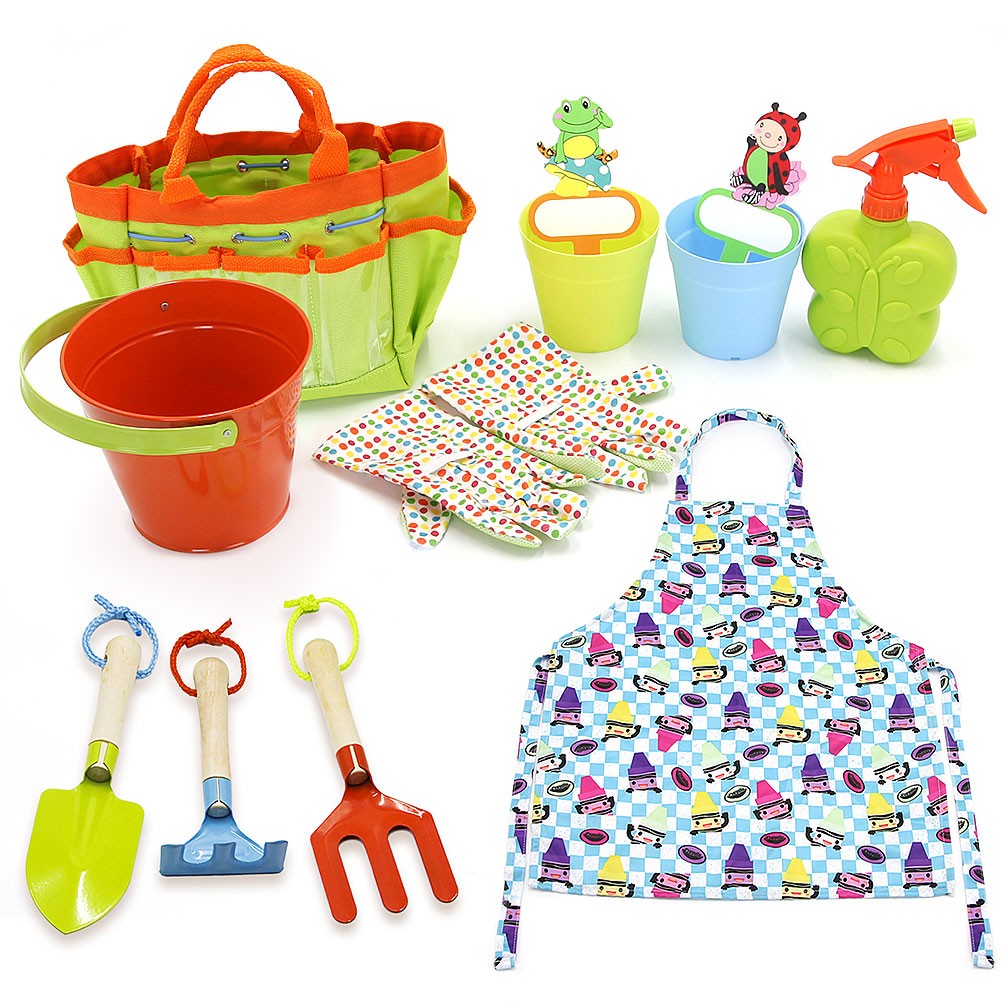 Kids Gardening Tools Set 12 PCS Toddler Gardening Outdoor Toys Gift for Age 3-8