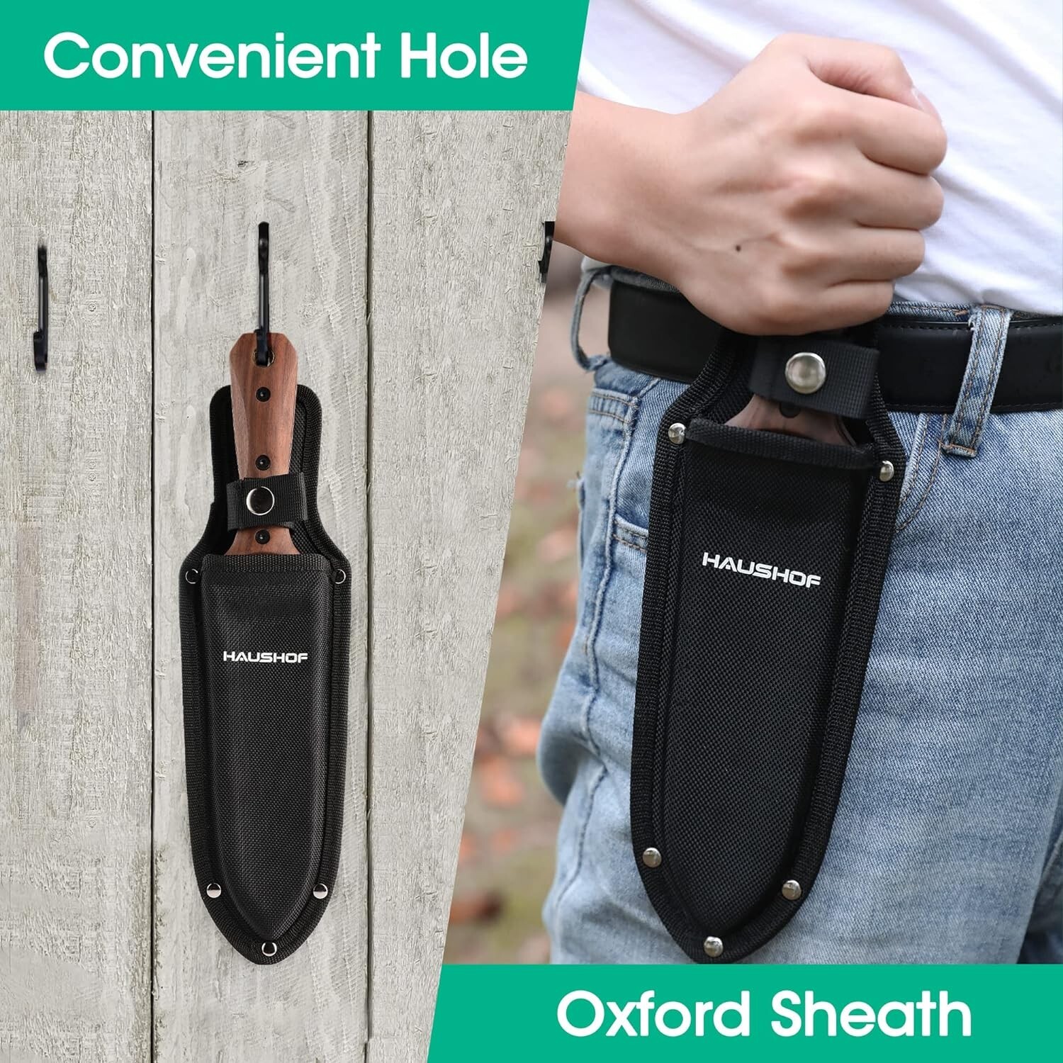 HAUSHOF Hori Hori Garden Knife Digging & Weeding Tools Full-Tang w/Oxford Sheath