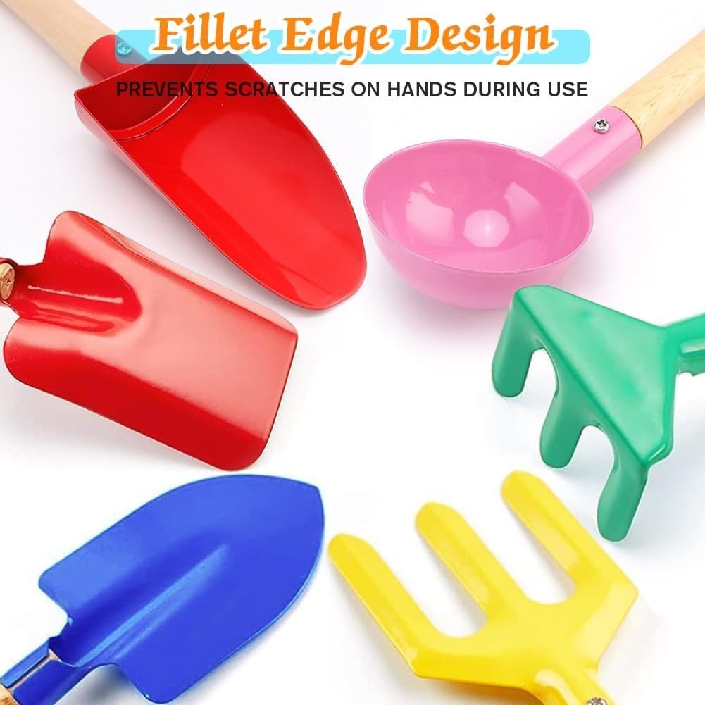 6-Piece Colorful Kids Gardening Tools Set: Safe Beach & Garden Exploration