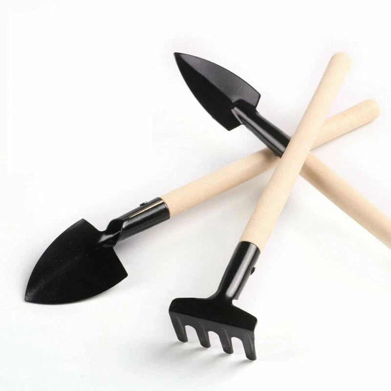 3pcs Wood Handle Garden Tool Set Planting Gardening Mini Tool Set Home Gardening