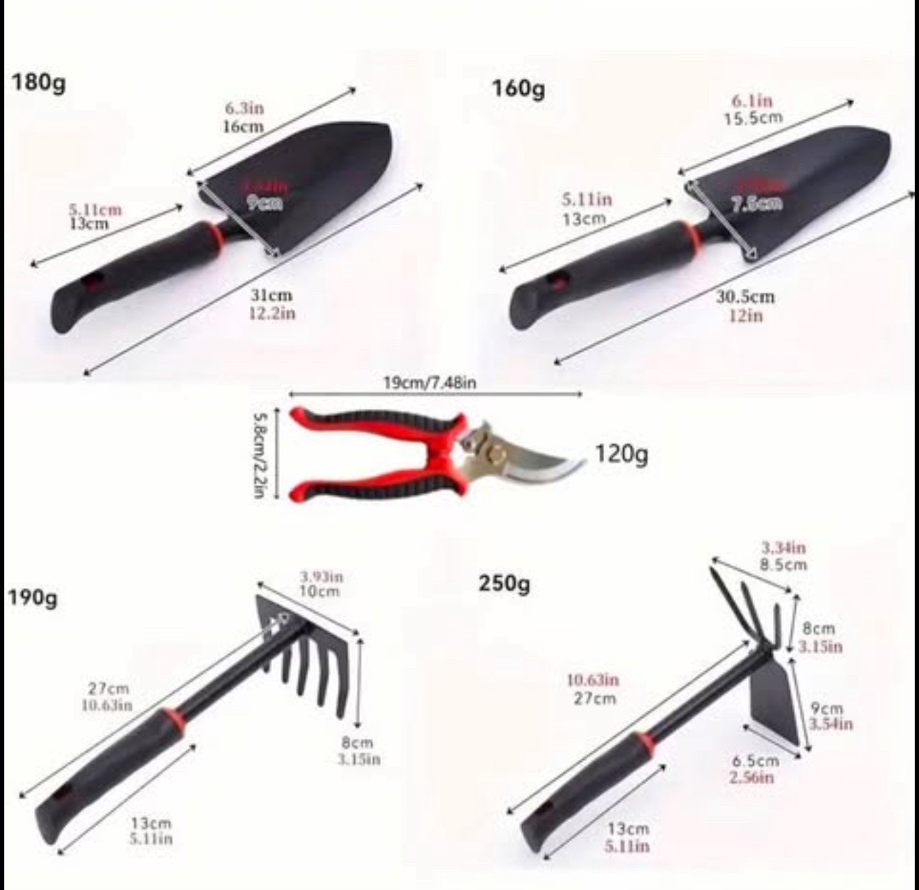 5-Piece Heavy-Duty Stainless Steel Garden Tool Set with Ergonomic Handles