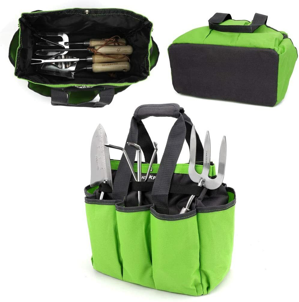WORKPRO Garden Tool Bag, Garden Tote Storage Bag with 8 Pockets 12″x 12″ x 6″