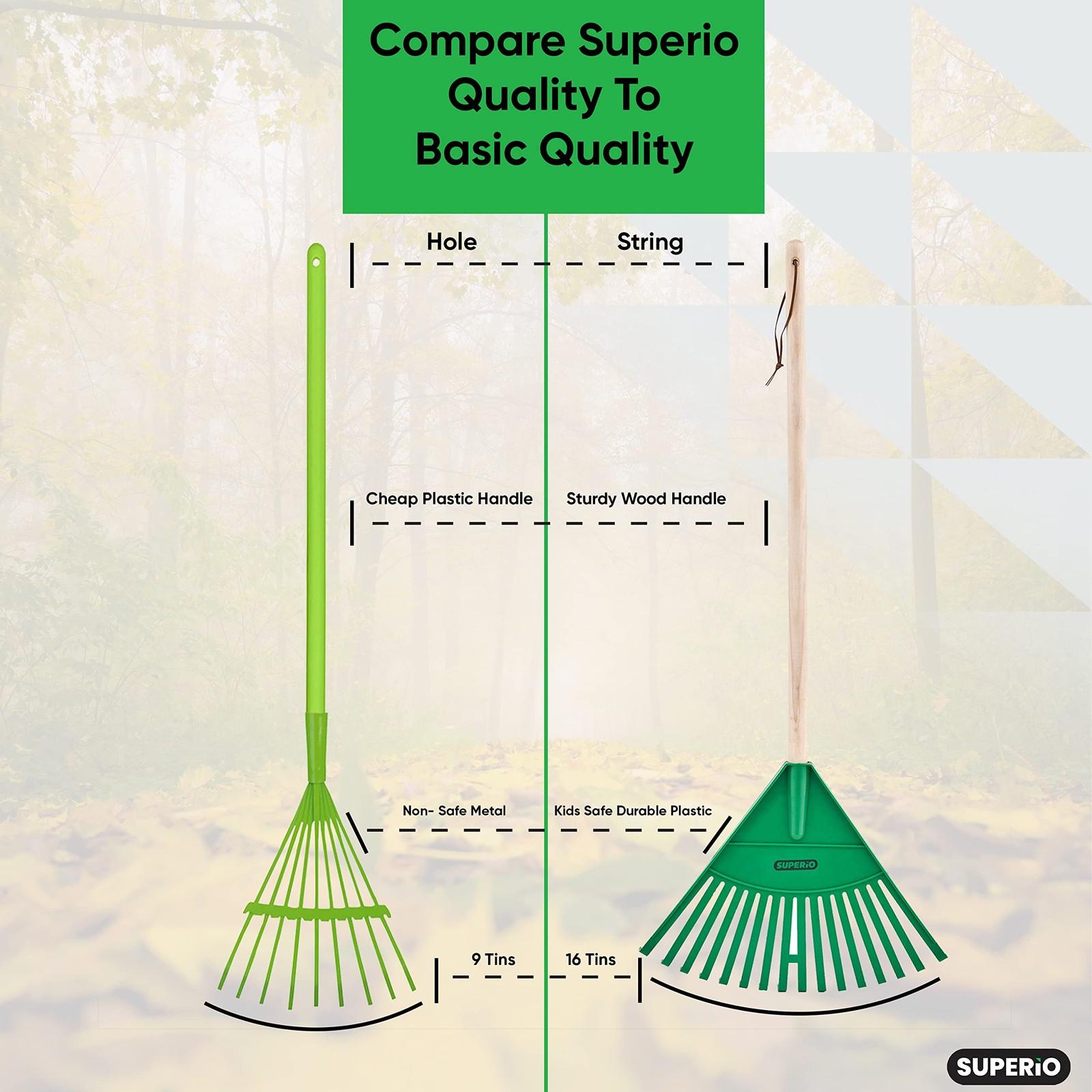 -Size Leaf Collector & Rake Set – Garden Leaf Scoops and Lawn Cleaning Tools …