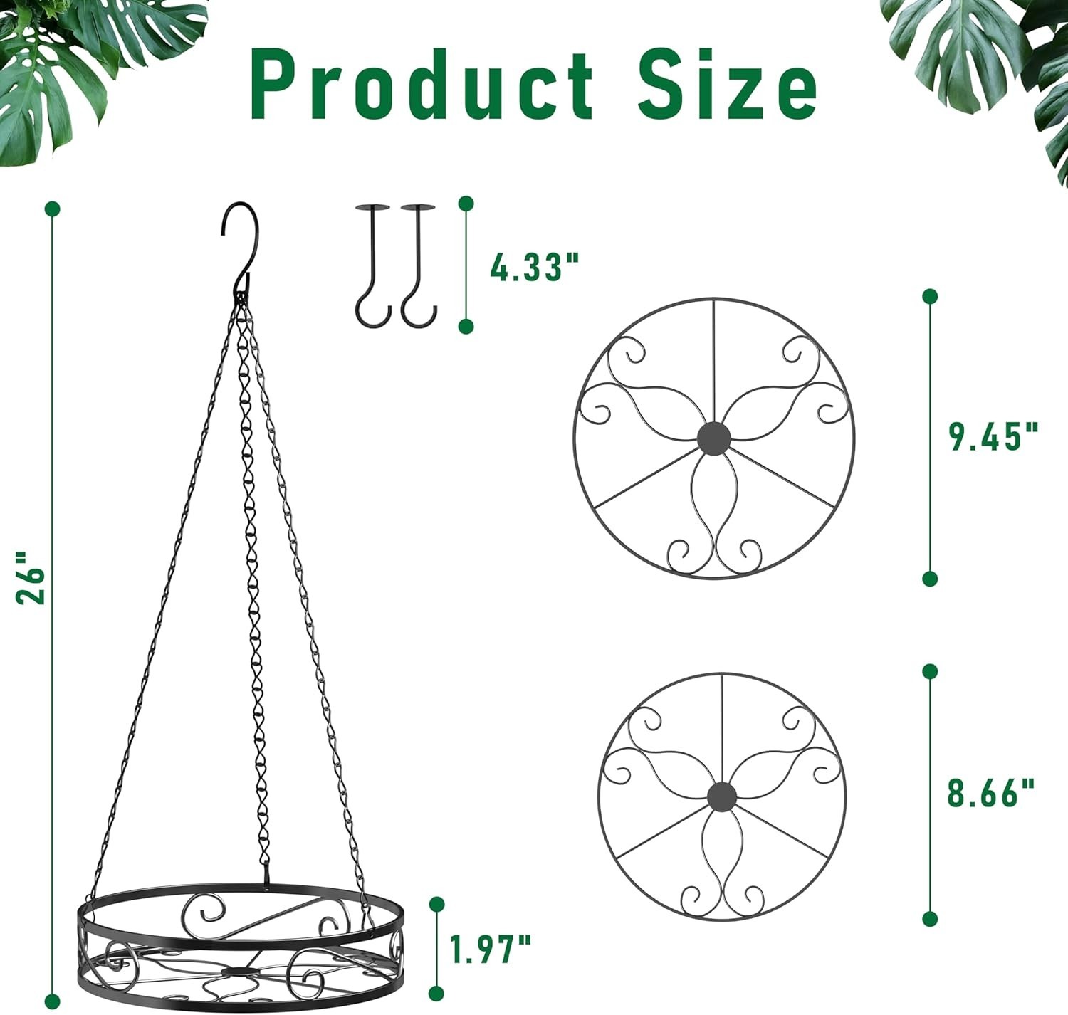 2-Pack Hanging Planters for Indoor Plants – Heavy Duty Metal Plant Hanger Indoor