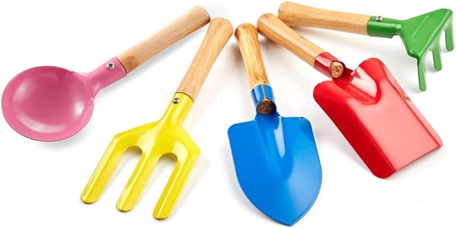 Gardening Tools Set, 5PCS Gardening Tools Metal with Sturdy Wooden Handle | M…