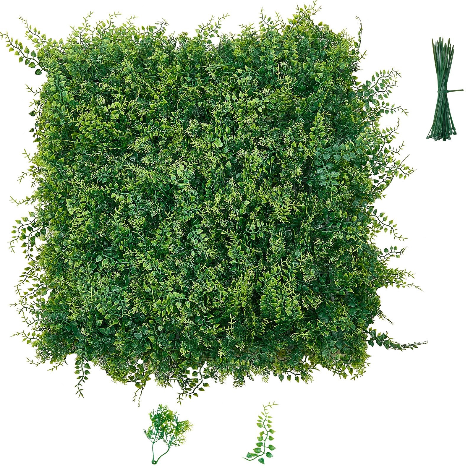 Artificial Plant Wall, 12PCS 20 x 20 in Artificial Boxwood Panels, Sun Protectio
