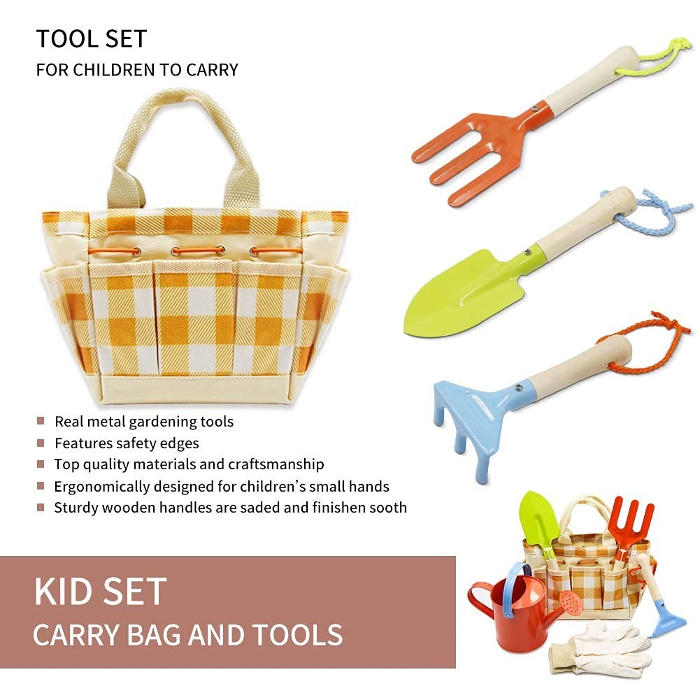 Kids Gardening Tools Set 12 PCS Toddler Gardening Outdoor Toys Gift for Age 3-8