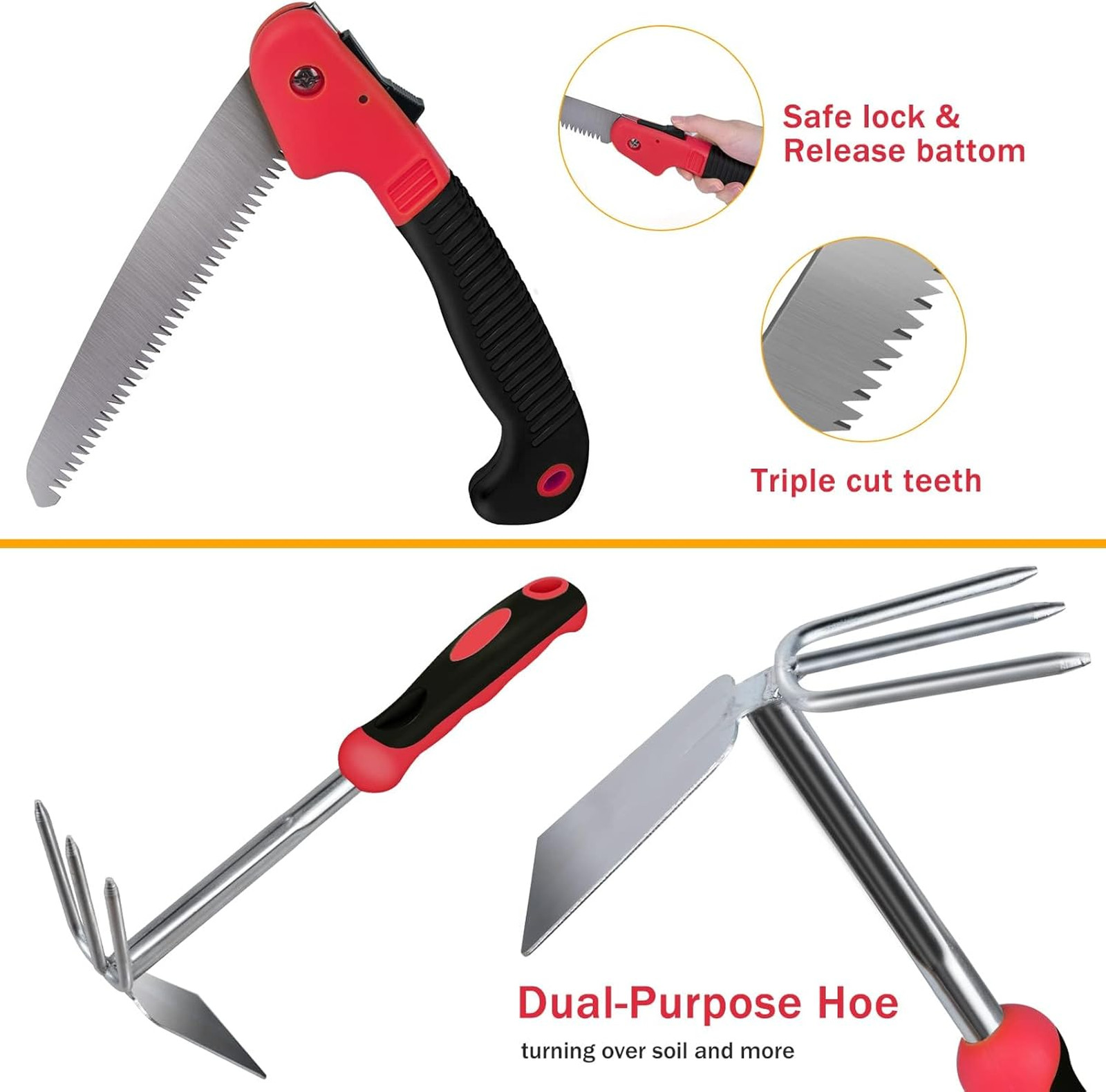Garden Tools Set, Stainless Steel Heavy Duty, 9 Piece Garden Kit, Ergonomic