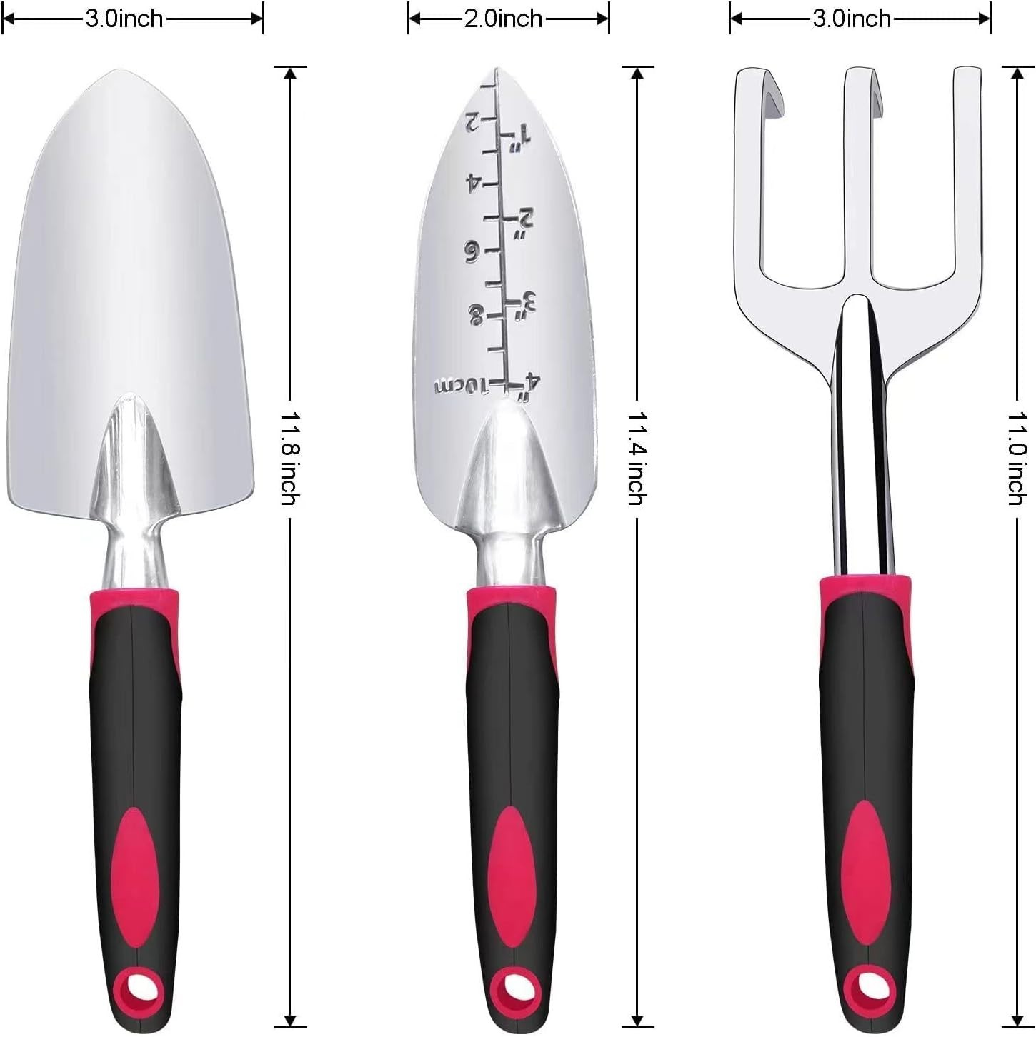 Garden Tool Set, 3 Pieces Aluminum Heavy Gardening Kit Including Hand Shovel,…