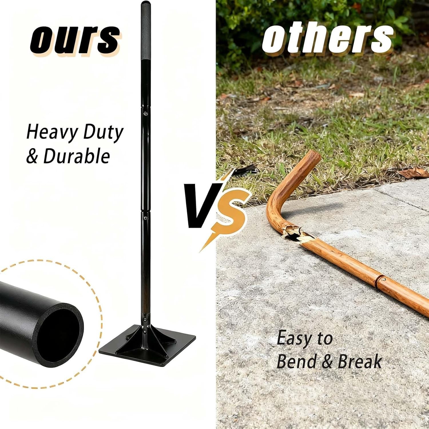 Steel Tamper Tool 48in Handle 10×10 Gardening