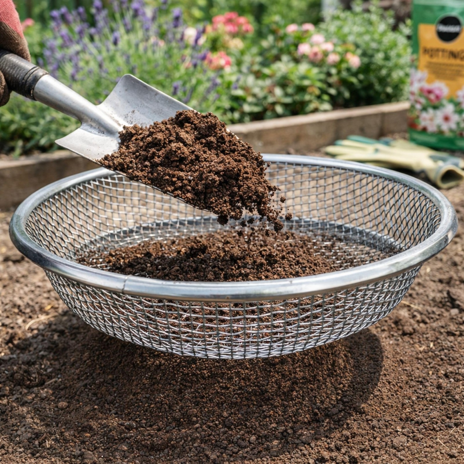 11.8 Inch Soil Sieve Set, 5 Pack Garden Sifting Screens with 2mm 3mm 6mm 10mm…