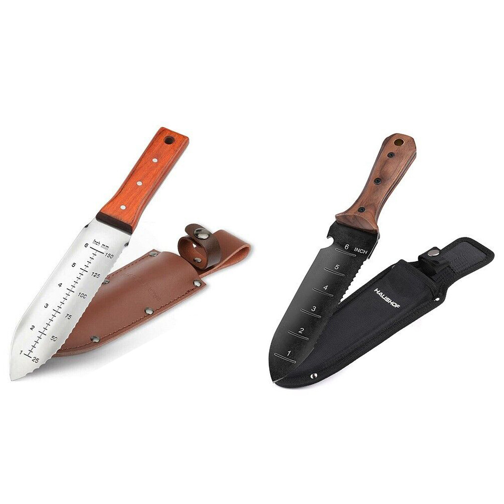HAUSHOF Hori Hori Garden Knife Digging & Weeding Tools Full-Tang w/Oxford Sheath