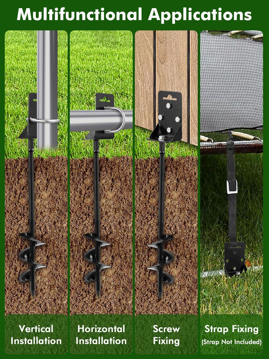 Spiral anchor multi-purpose ground nail suitable for sheds swing sets carports