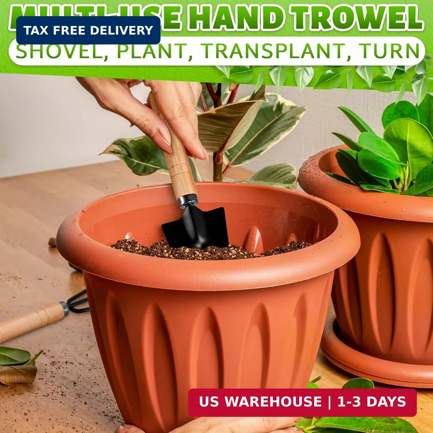 Small Garden Tools – 3 Pcs Mini Garden Tools Set with Small Trowel, Mini Shovel