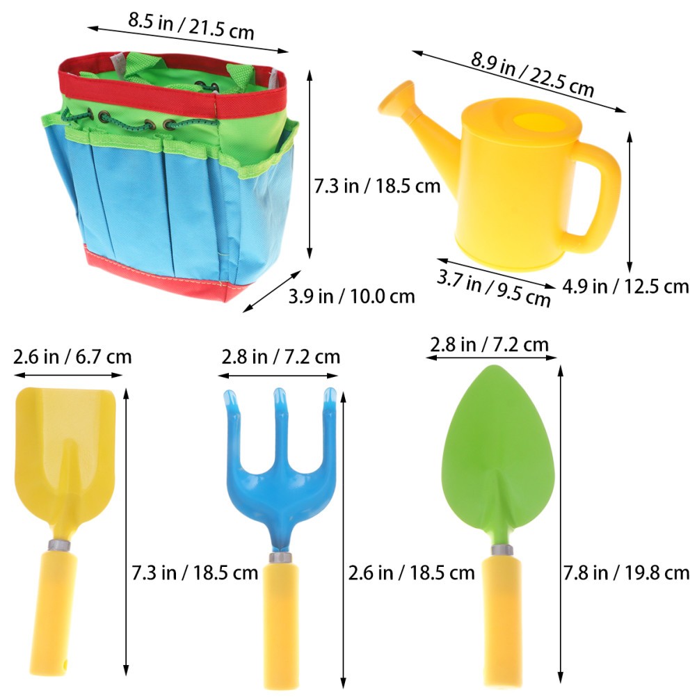 1 Set Colorful Garden Tool Toy with Durable Plastic Handles Mini Gardening Tools