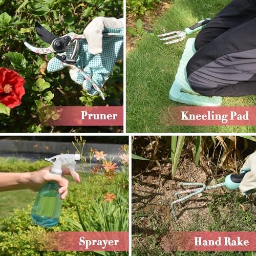 Garden Tools Set, 11 Pcs Heavy Duty Floral Gardening Tools Kit with Non-Slip