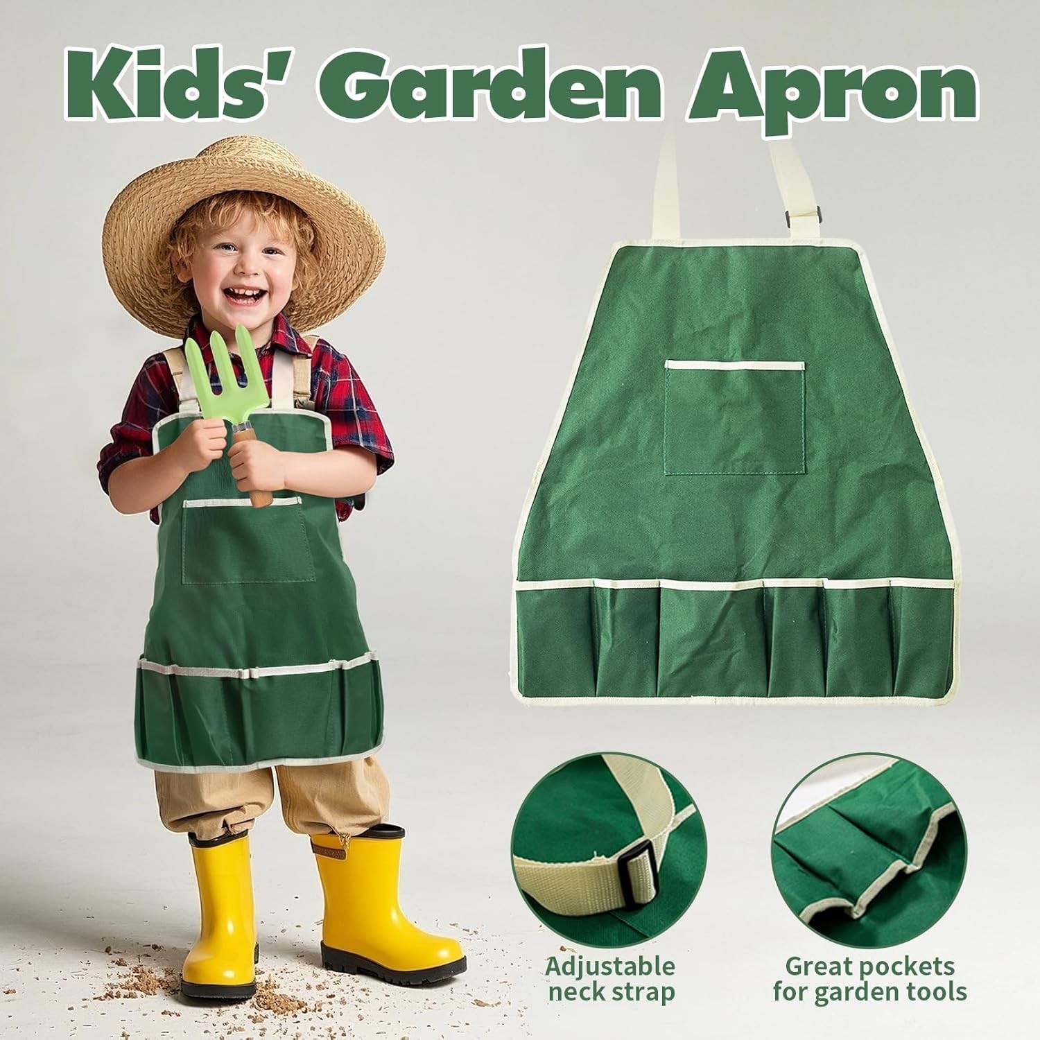 Kids Gardening Tools Set Wooden Handle Rake Fork Garden Toys Childrens Outdoor