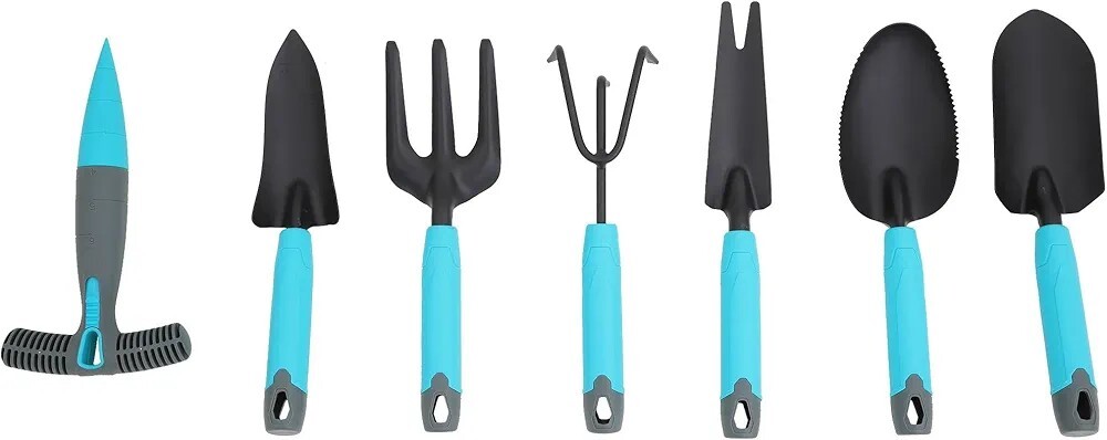 Essential Garden Tool Set – 7 Piece – Stainless Steel Heavy Duty Gardening…
