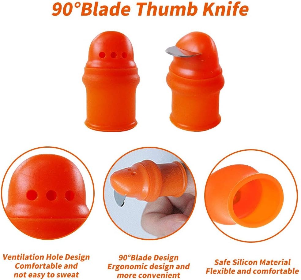 YBB 12 Pcs Gardening Silicone Thumb Knife – Finger Harvesting Tool Set for Fru