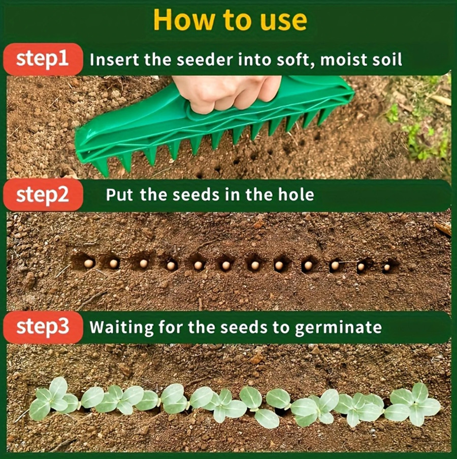 1pcs Seed Dibber & Spacer Tool – Ideal for Perfectly Spaced Seed Planting – NEW