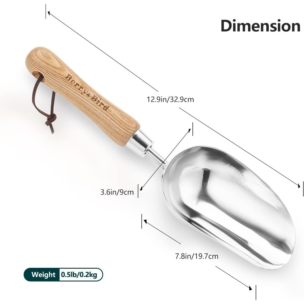 Stainless Steel Garden Hand Trowel Shovel with Wood Handle for Digging Planting