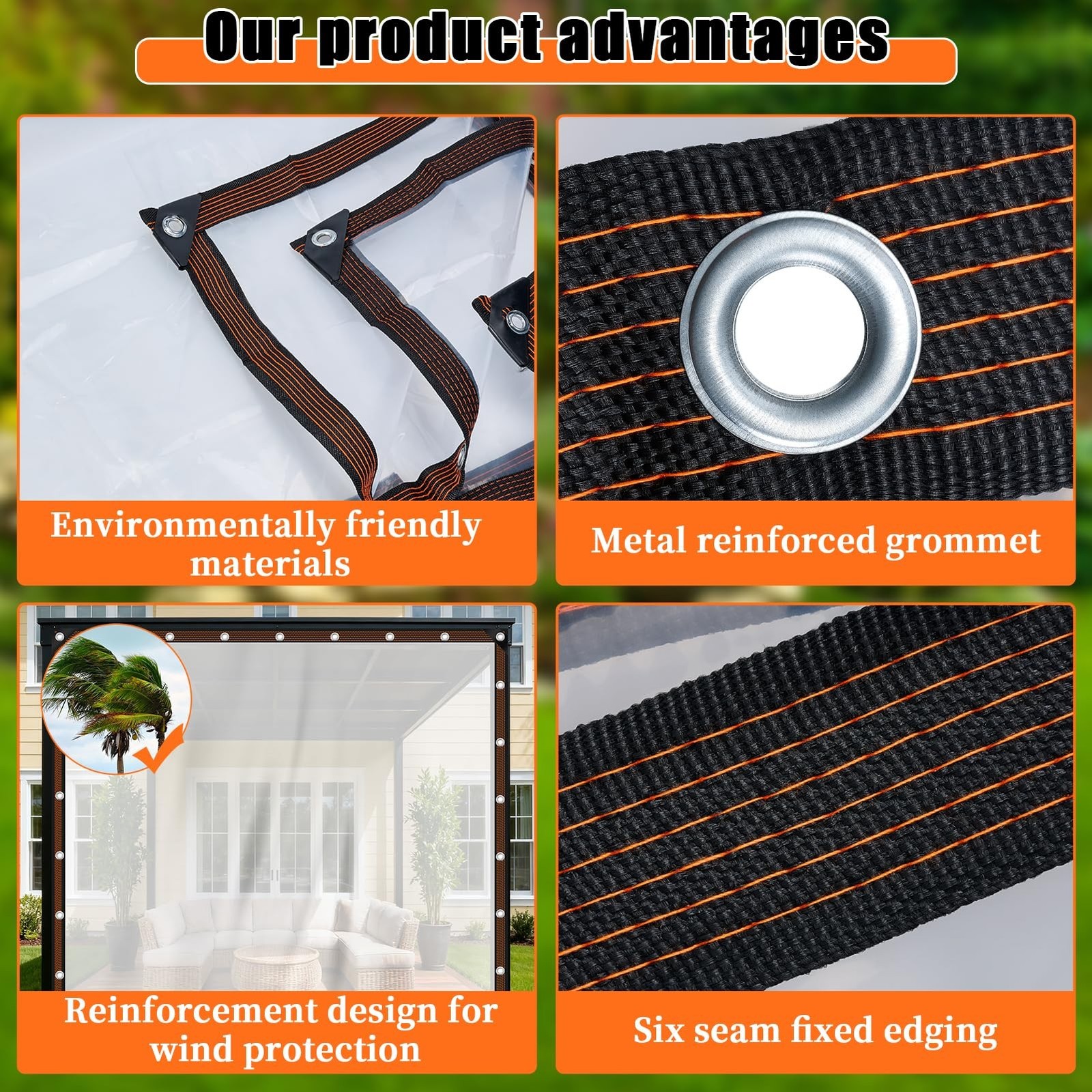 ZYP 2PCS 8x10ft Heavy Duty Clear Waterproof Tarps Outdoor Garden Rainproof Co…