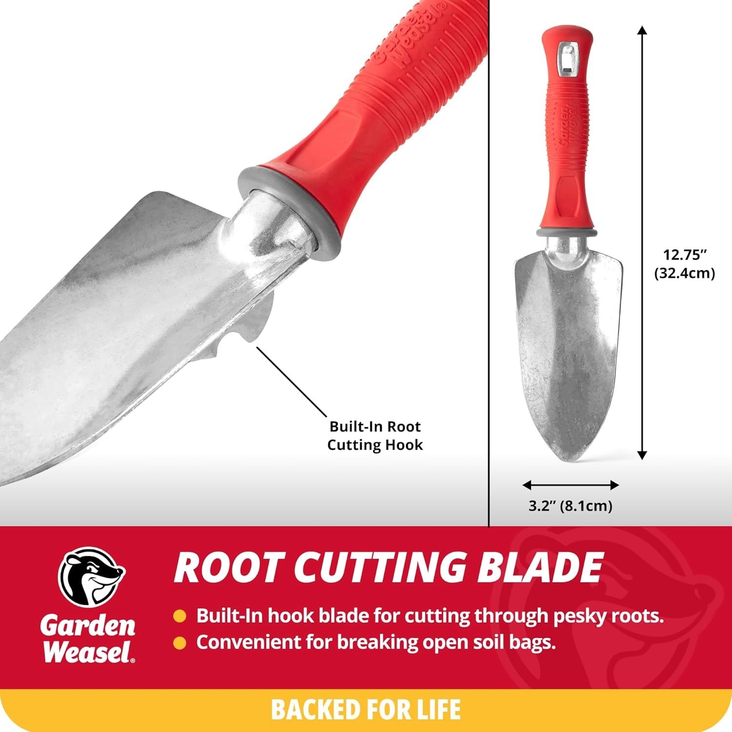 Classic Red Gardening Trowel – Durable Mini Digger with Comfort Grip Handle