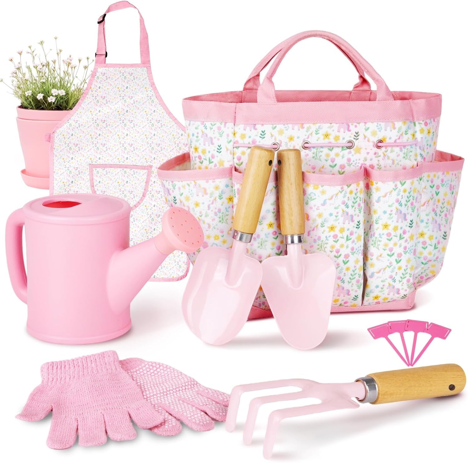 Kids Gardening Set, Gardening Tools Kit for Kids and Toddler, Includes Wooden…