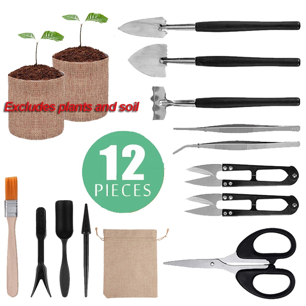 12PCS Succulent Gardening Tool Set Mini Garden Hand Transplanting Indoor Plants