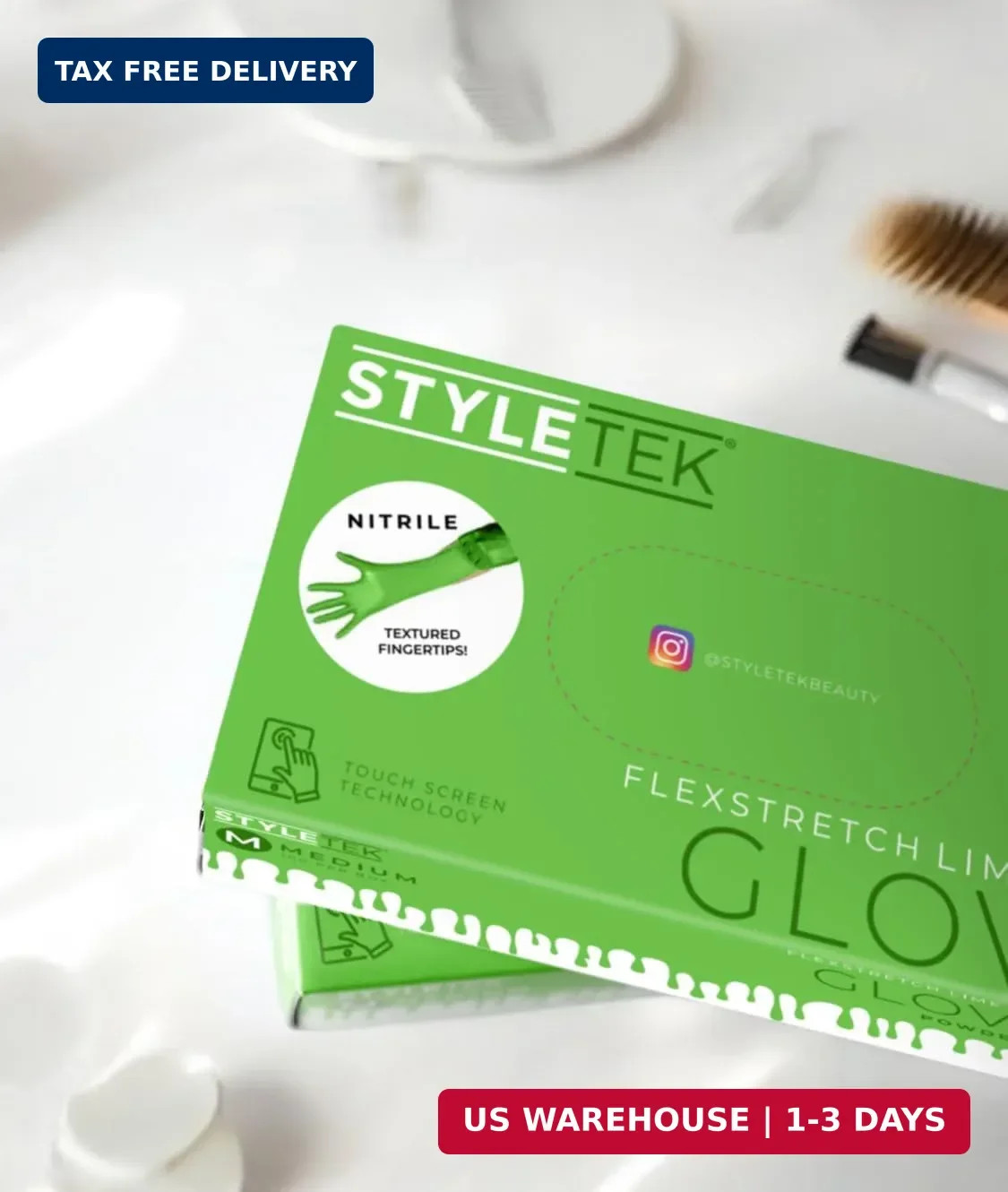 STYLETEK Nitrile Lime Green Glove, Disposable Glove, Powder Free, Thick Quality,