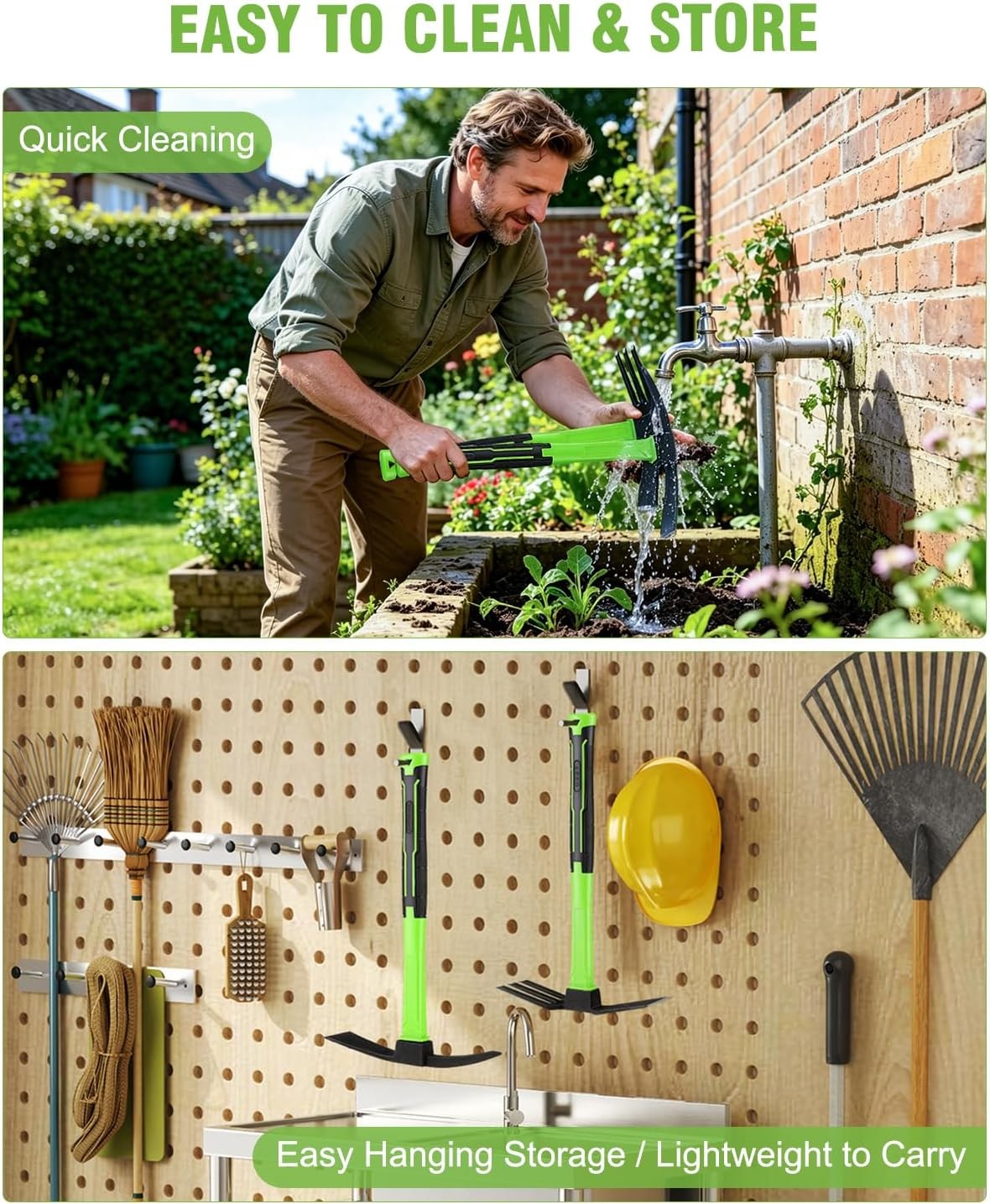 2-Piece Garden Hoe Cultivator Set 15 Inch Carbon Steel Weeding