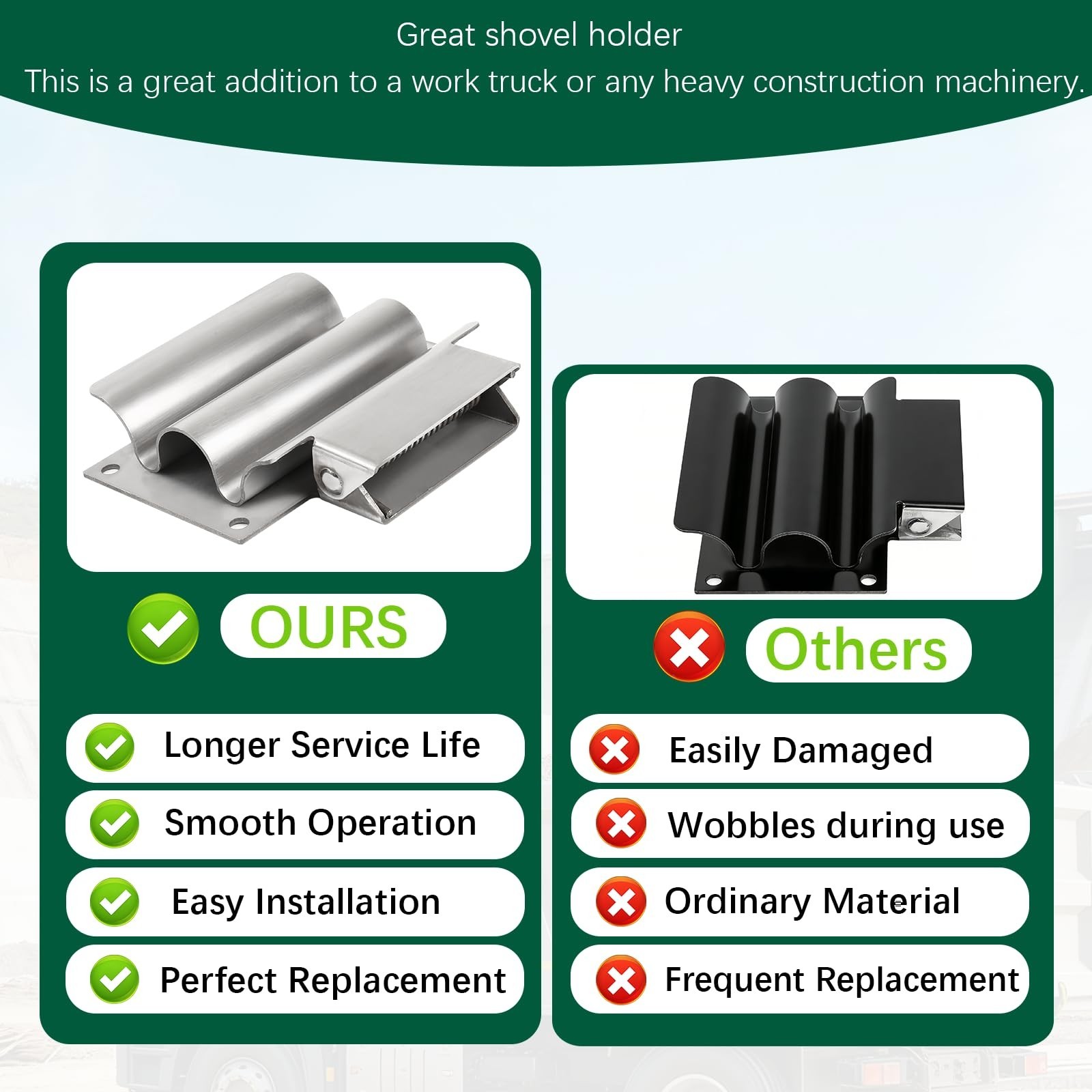 SH675SS Shovel Holder Brackets,Heavy Duty Hand Tool Holder for Rakes,Hoes and…