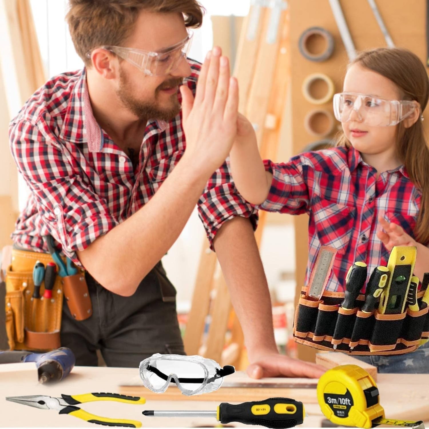 Kids Tool Set, Kids Real Tool Set with Tools Bag, Tools Belt, Hammer, Screwdr…