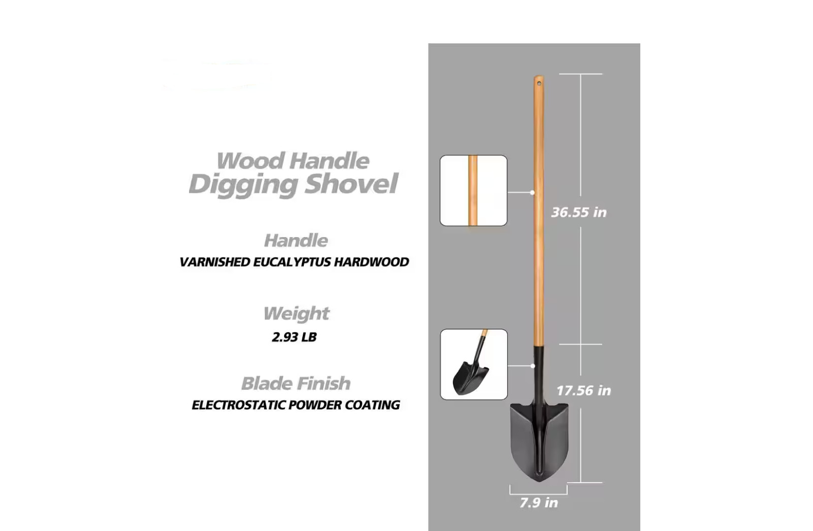 3 Piece Garden Tool Set Shovel Bow Rake Leaf Rake Carbon Steel Wood Handle