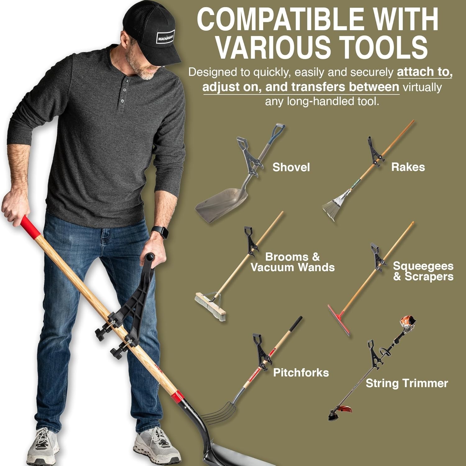 Ergonomic Universal Handle Attachment for Weedeater & Gardening Tools