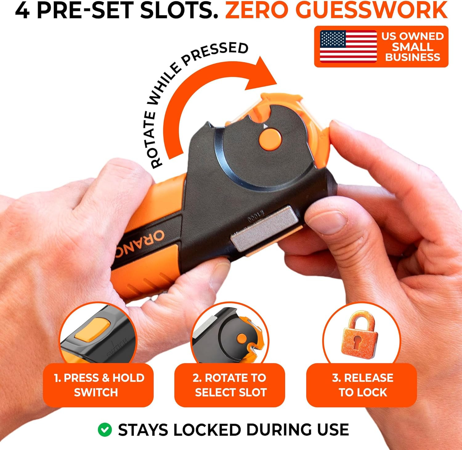 Orange Ninja 7-In-1 Garden Tool & Knife Sharpener – Sharpens Axe, Hatchet, Mache