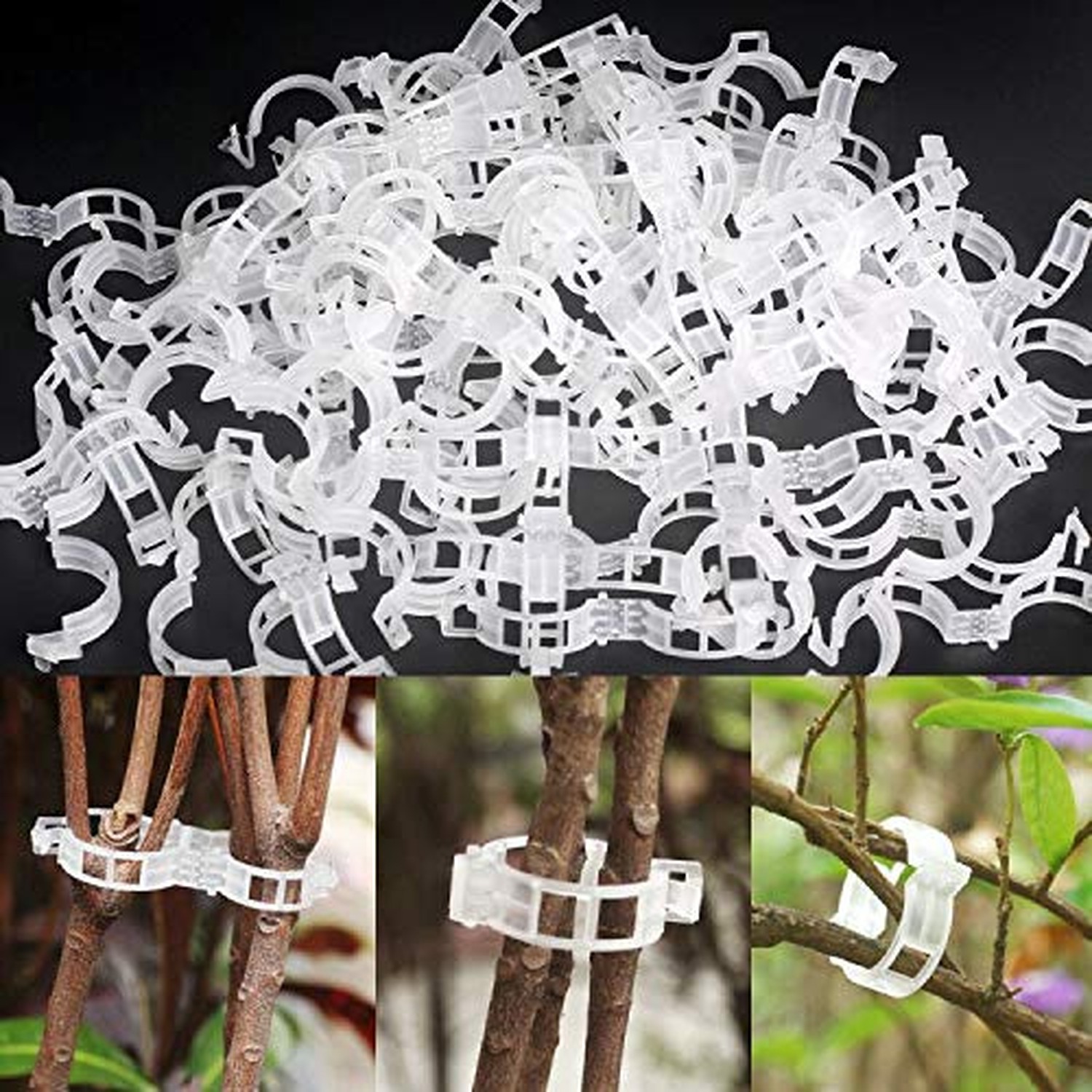 KAMILLEE Plant Support Clips, 100pcs Plastic Garden Plant Support Clips Tomat…