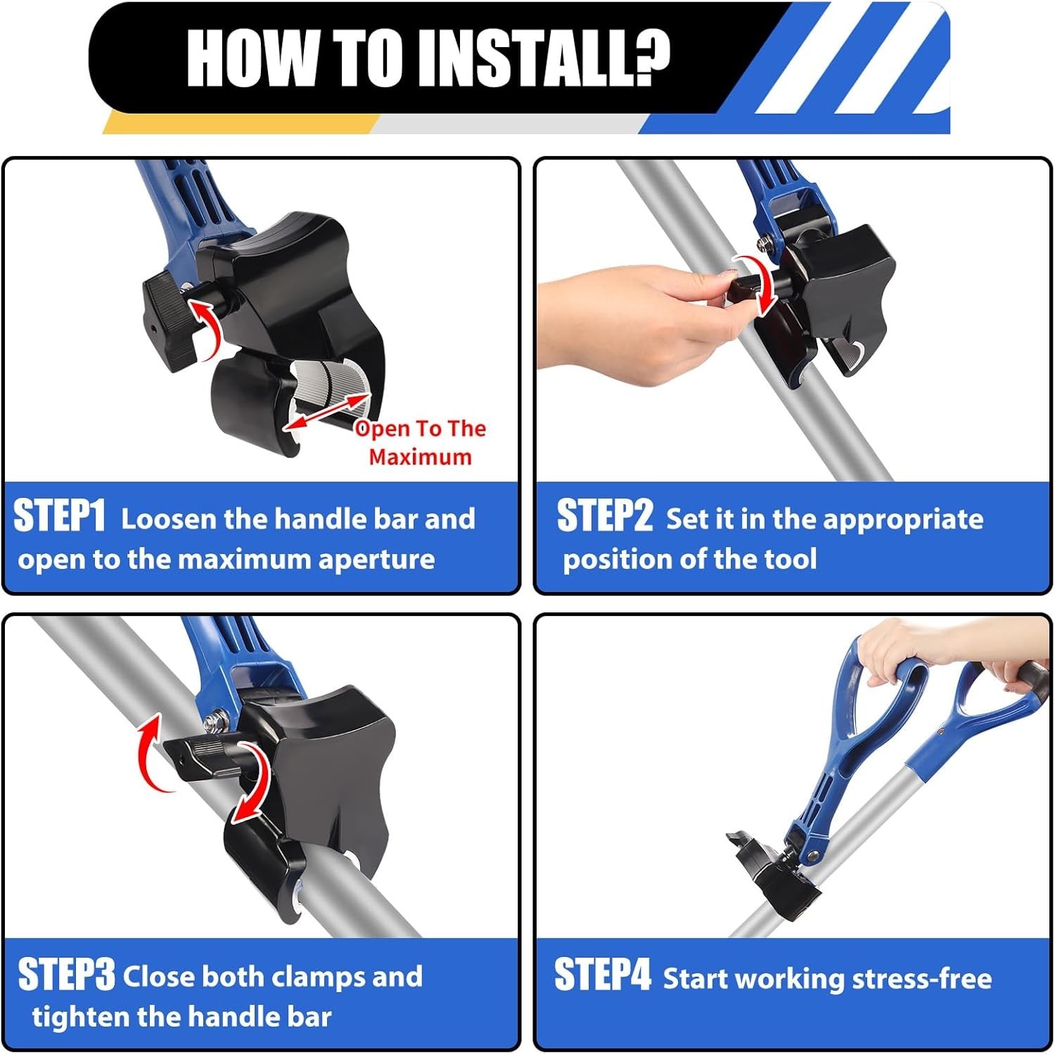 Upgrade Your Gardening with Ergonomic Adjustable Handle for Shovels & Trimmers