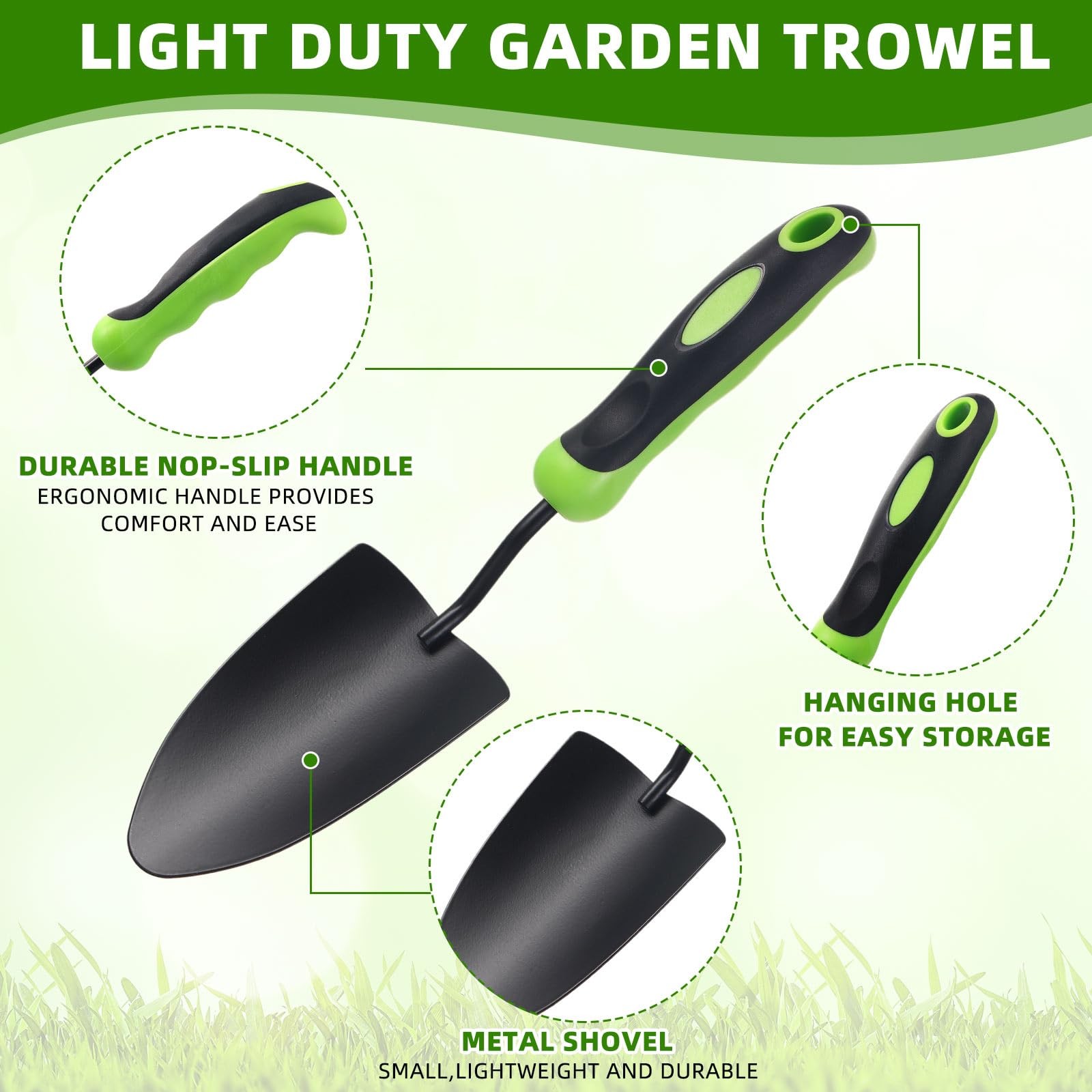 16 Pcs Garden Shovel Aluminum Alloy Heavy Duty Trowel Small Digging Shovels M…