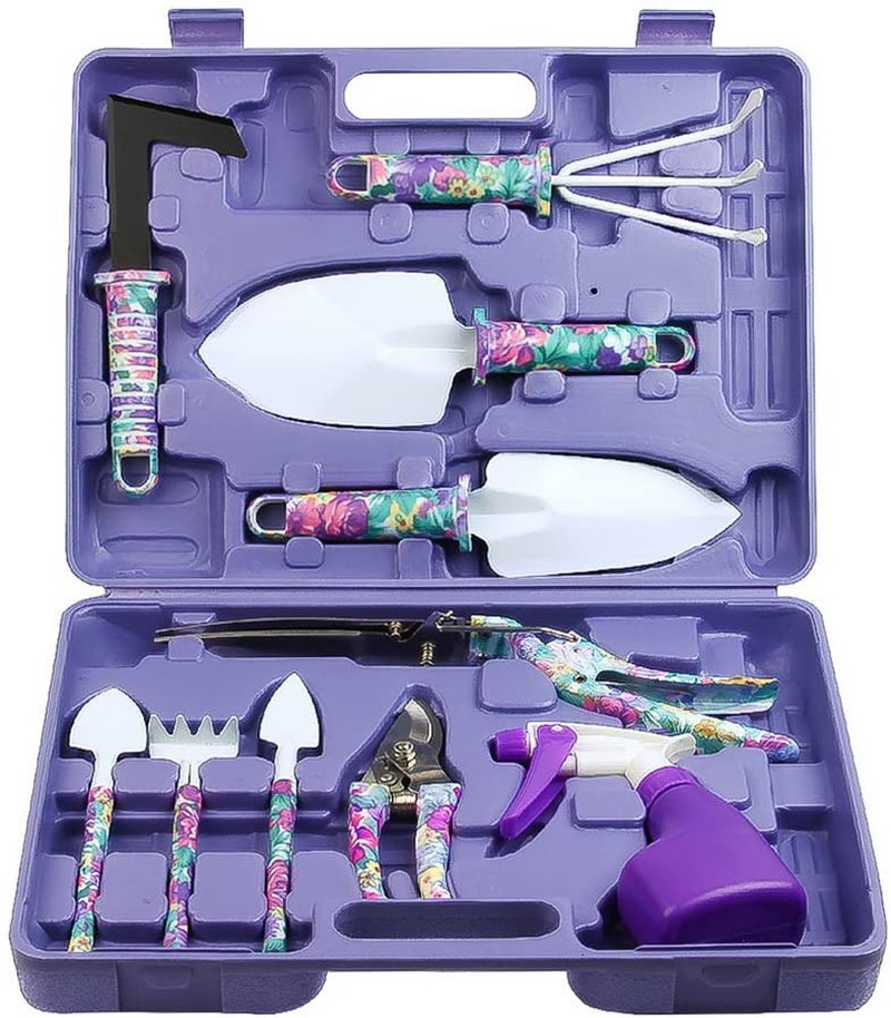 Garden Tools Set Gardening Tools with Ergonomic Handle 10 Pcs Garden Hand Tools