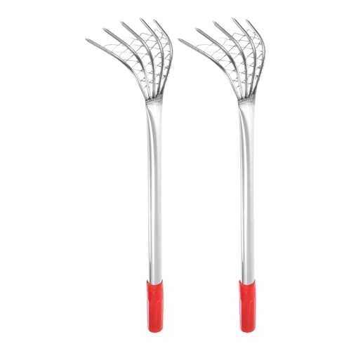 2pcs Clam Rake Small Shells Clam Digger Soil Tiller Grass Rake with 20″