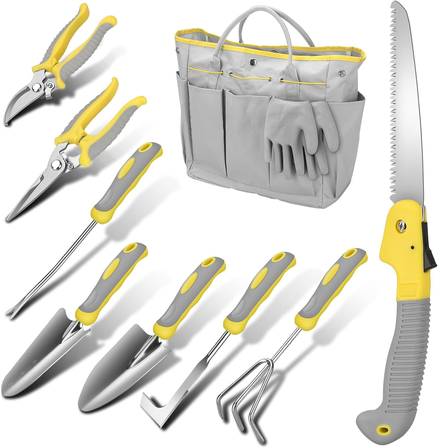 Blumway 10PCS Garden Tool Set Heavy Duty Stainless Steel w/ Tool Bag