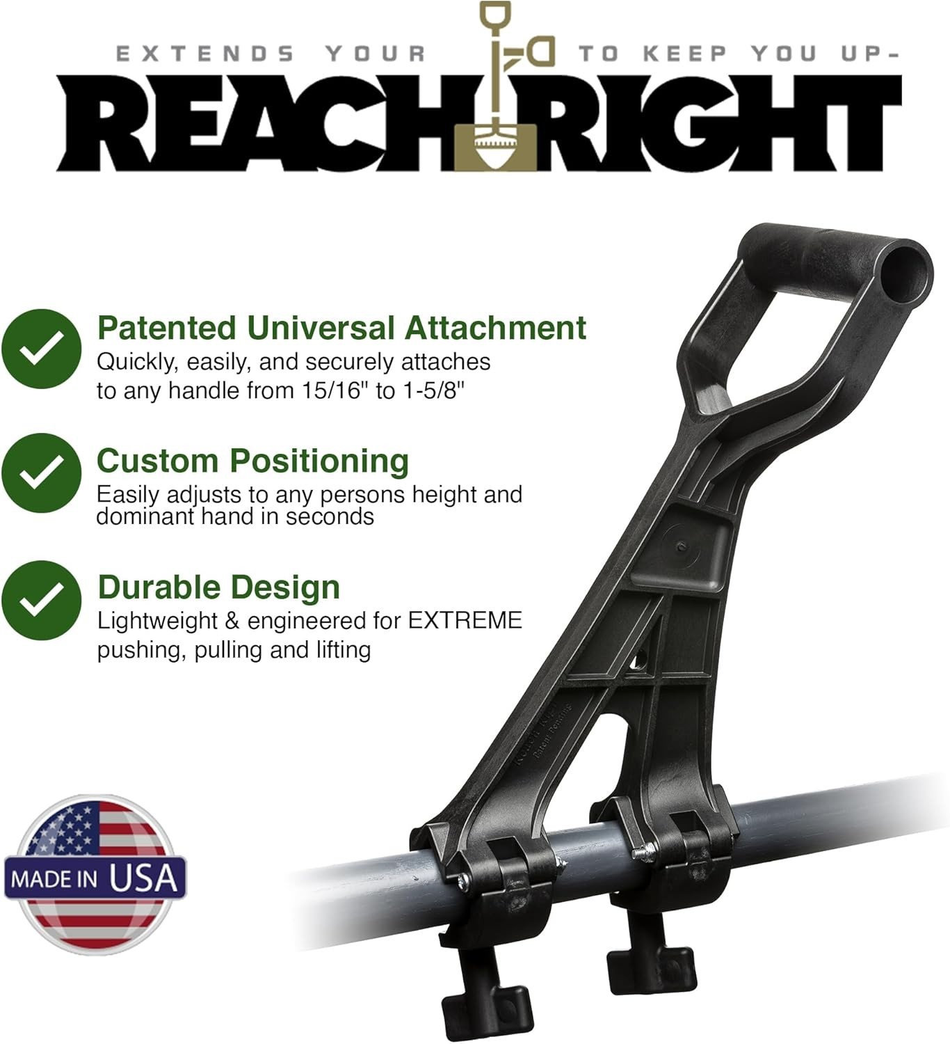 Ergonomic Universal Handle Attachment for Weedeater & Gardening Tools – USA Made