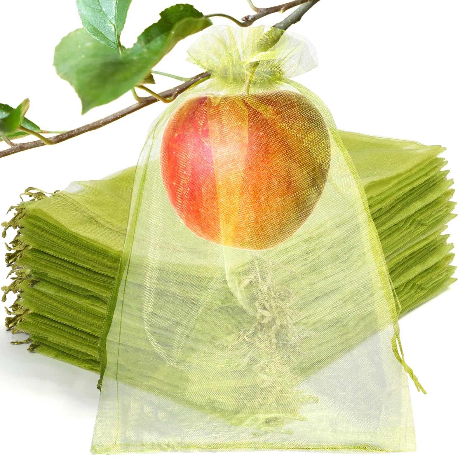Niubier 50 Pcs Fruit Protection Bags 69 In Green Fruit Nets For Fruit Tree