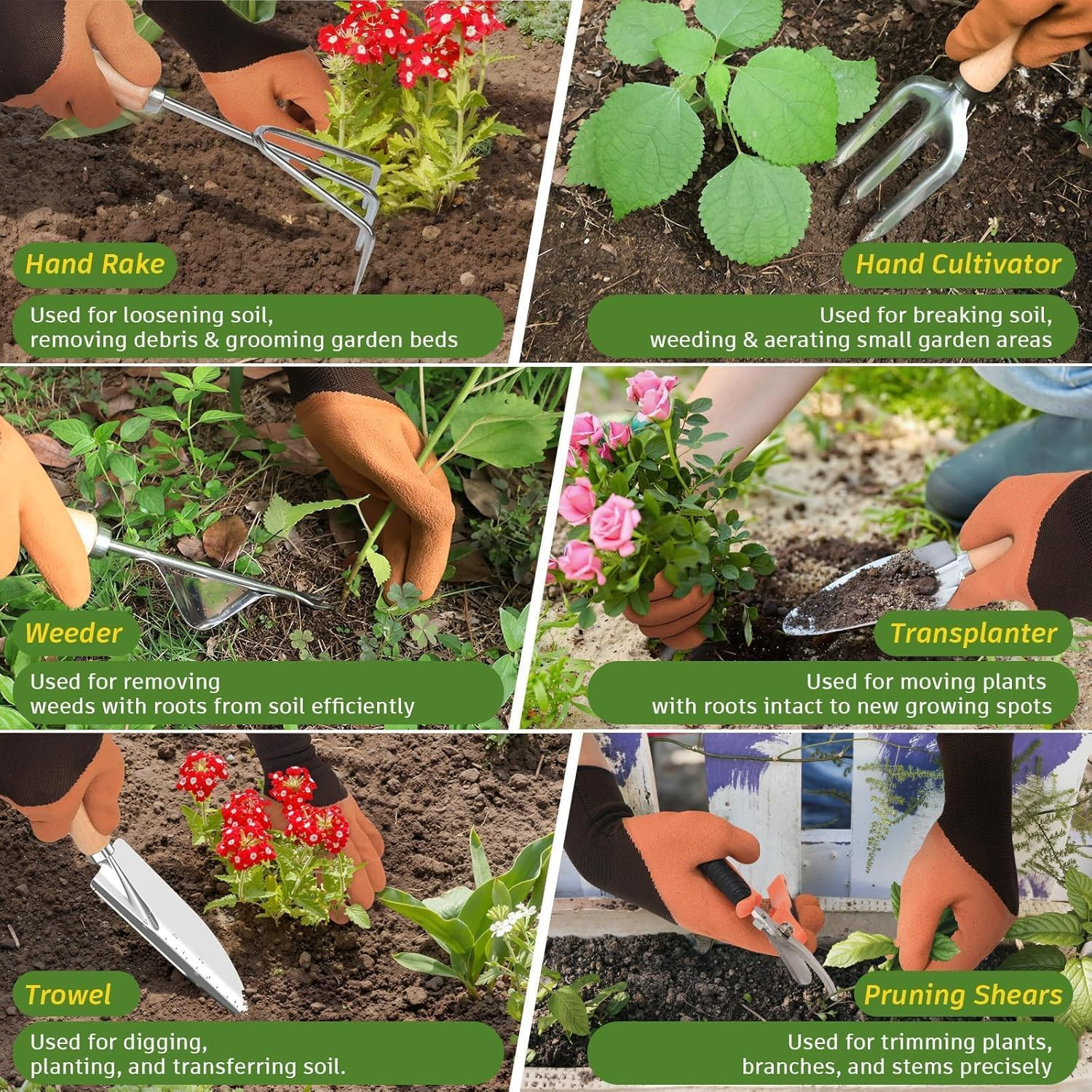 22Pcs Gardening Tools Set for Women Heavy Duty Garden Hand Tool Kit Birthday Gif