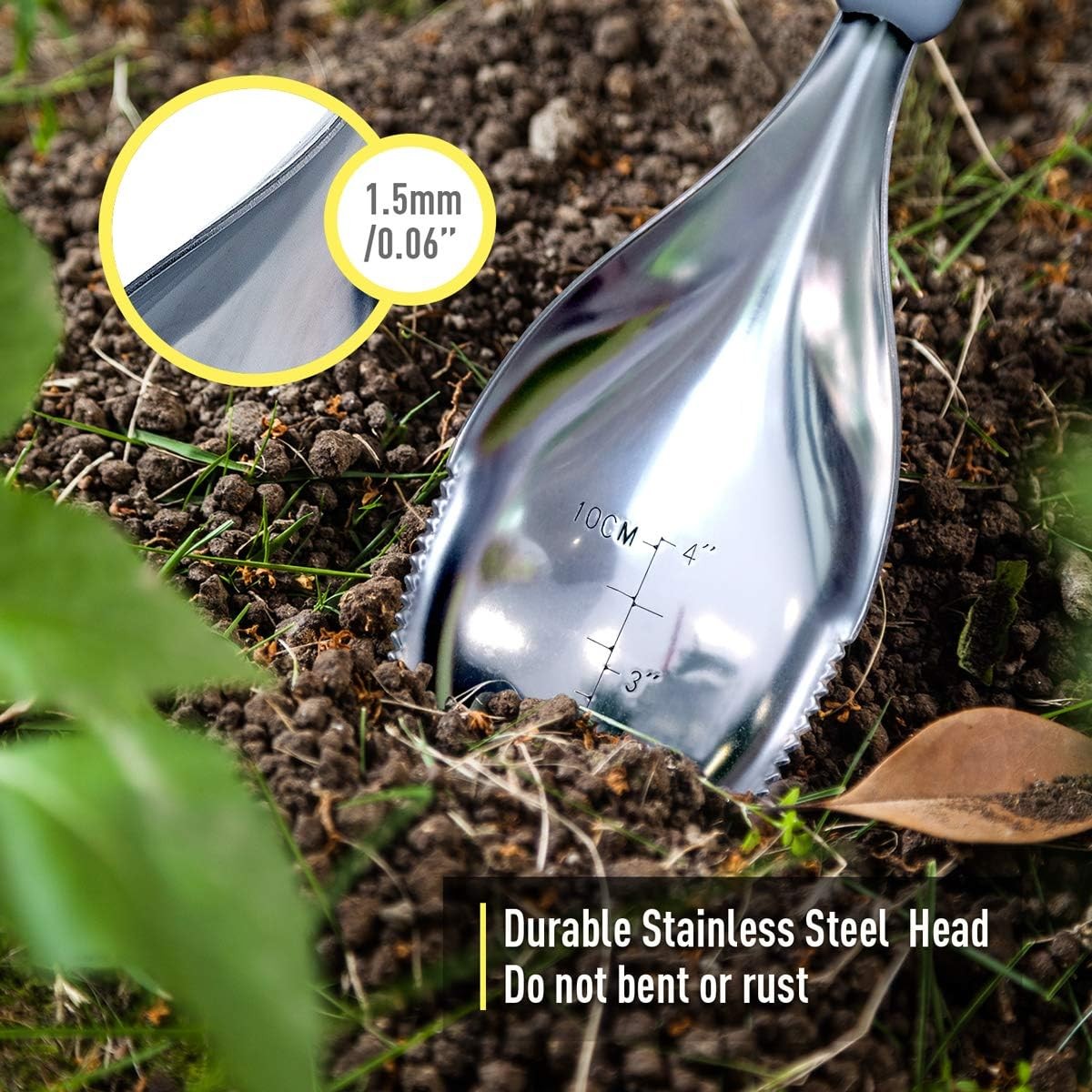2Pack Garden Trowel, Stainless Steel Hand Shovel with Ergonomic Handle,Multi-Use