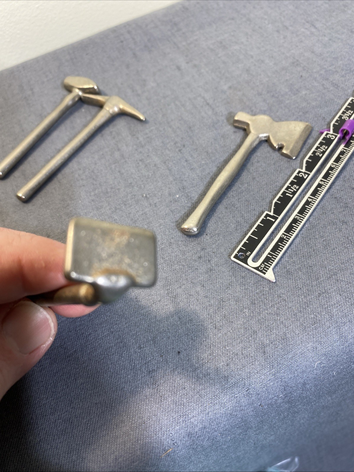 Vintage Miniature Tools Metal 3″ Ax Pick Hoe Maul Fairy Zen Garden Dollhouse