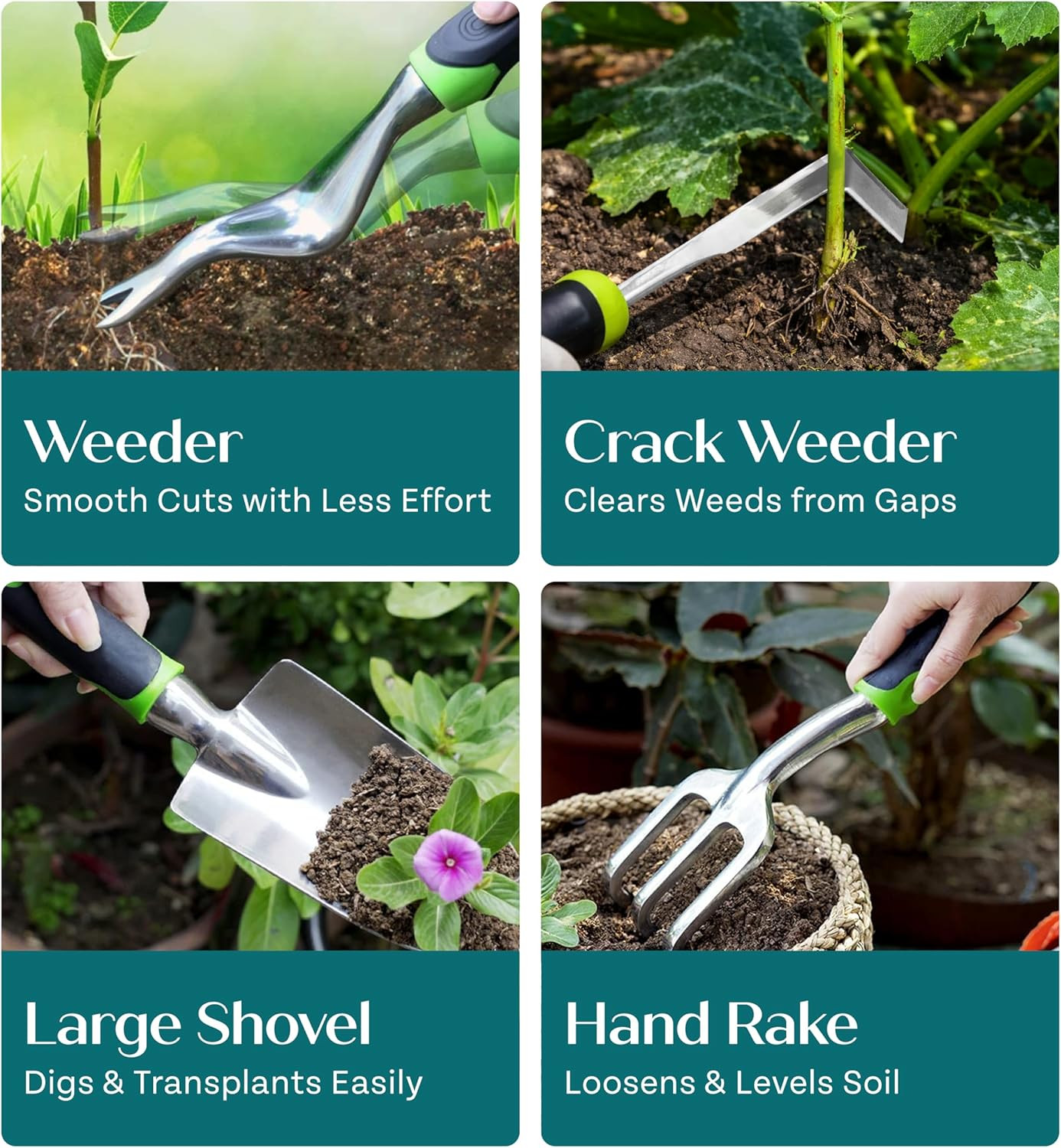 Heavy Duty Gardening Tools – Gardening Gifts for Women, Men, Mom, Dad – Durable,